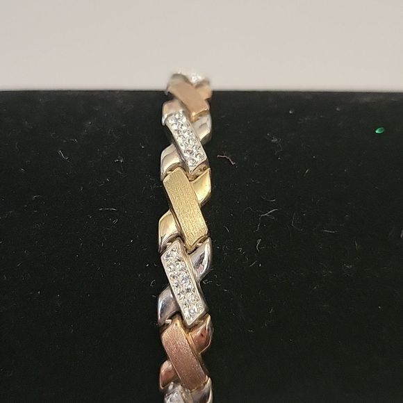 925/10K Tri-Color Bracelet - Picture 1 of 3